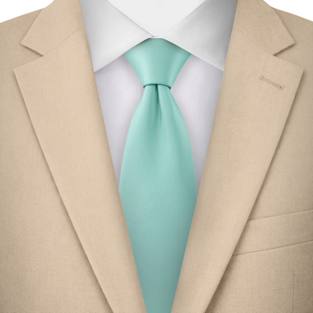 Solid Zipper Tie - Aqua