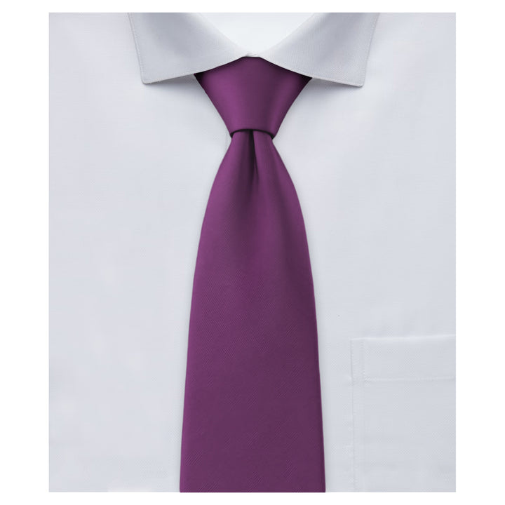 Solid Zipper Tie - Eggplant