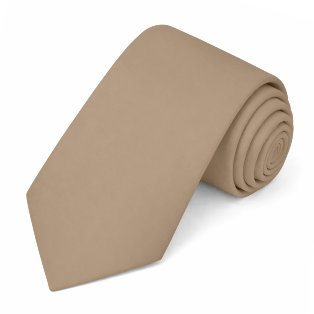 Solid Extra Long Tie - Tan