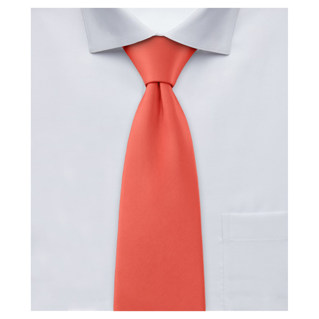 Wedding Solid Zipper Tie - Coral