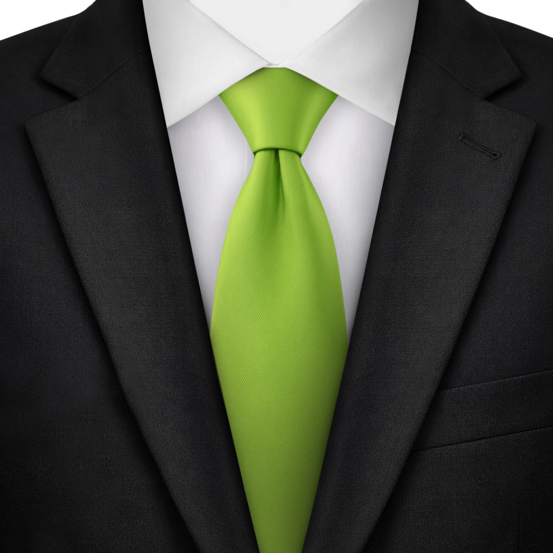 Solid Zipper Tie - Apple Green