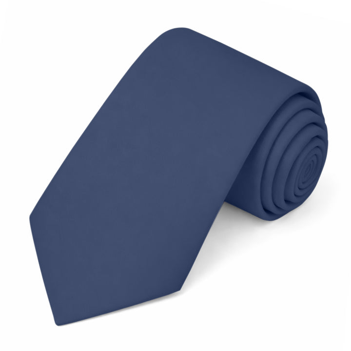 Solid Extra Long Tie - Steel Blue