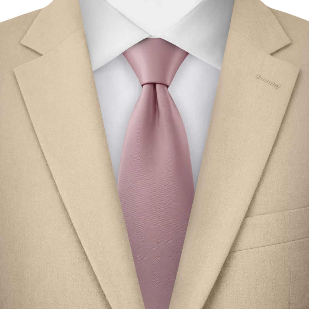 Solid Clip-On Tie - Dusty Rose