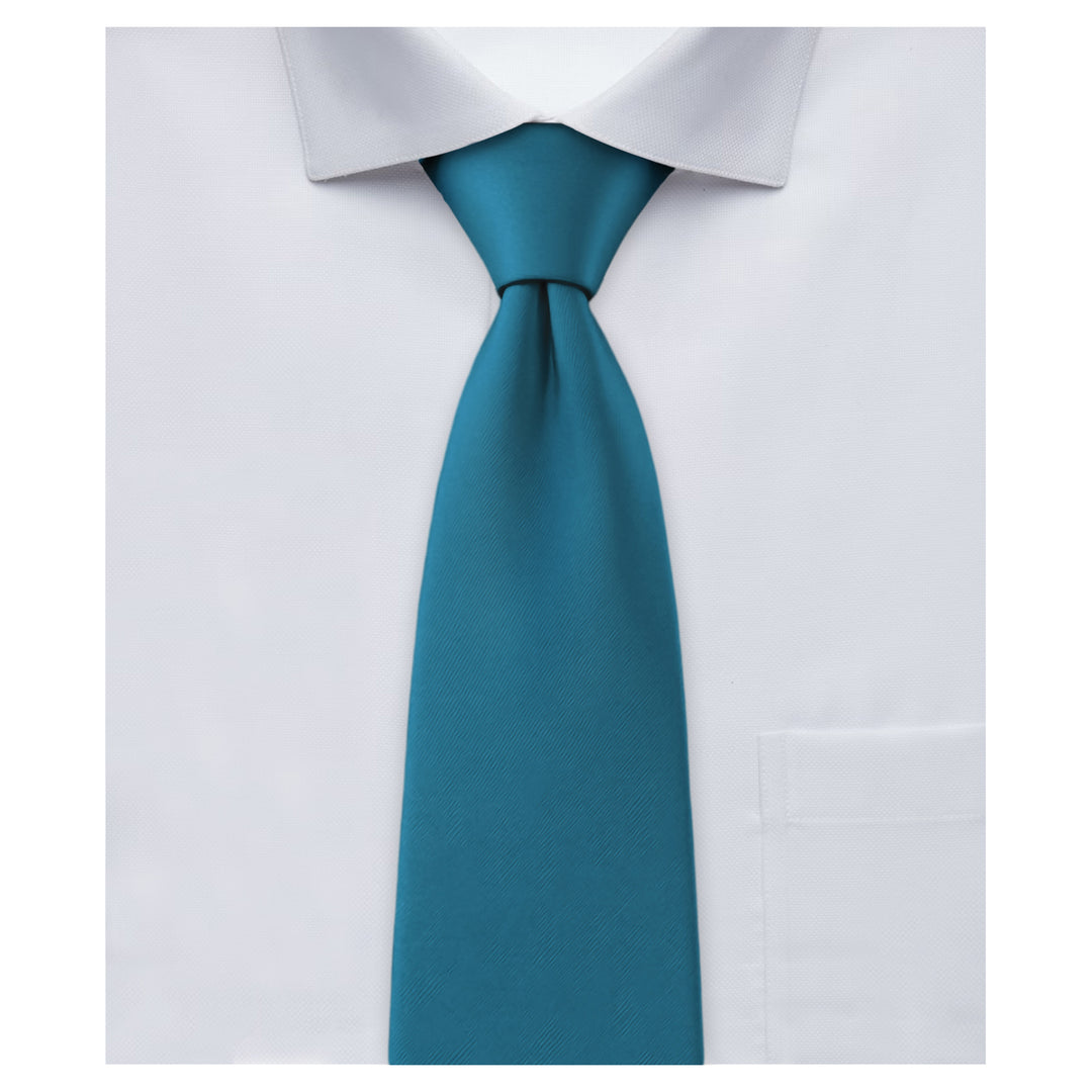 Wedding Solid Zipper Tie - Pacific Blue