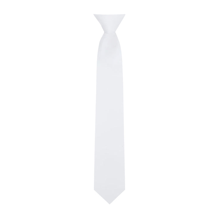 Kids' Solid 14" Clip-On Tie - White