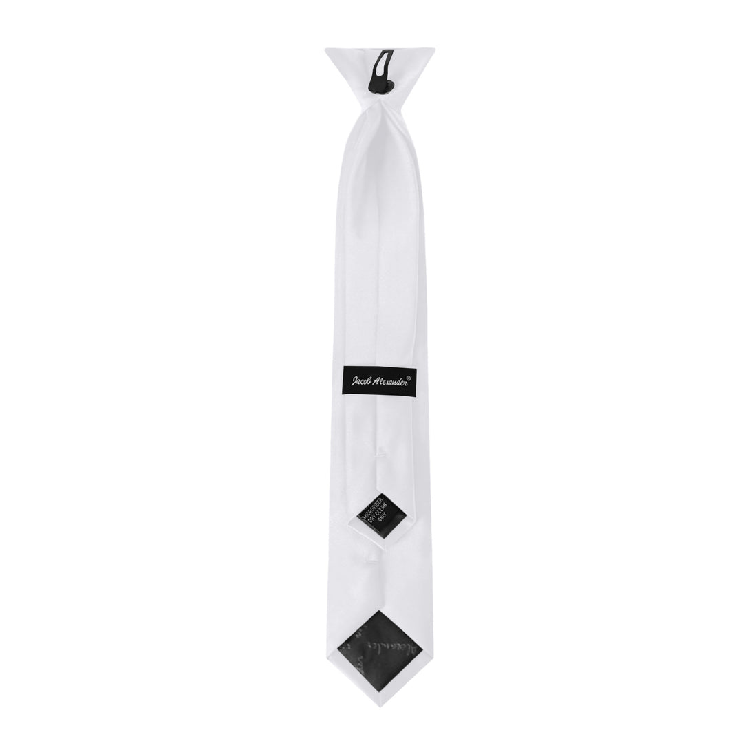 Kids' Solid 14" Clip-On Tie - White