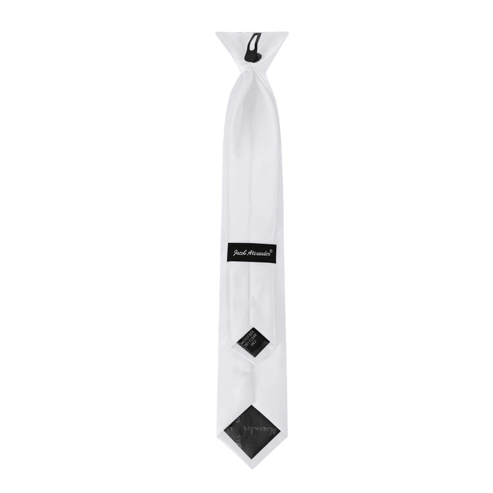 Kids' Solid 14" Clip-On Tie - White