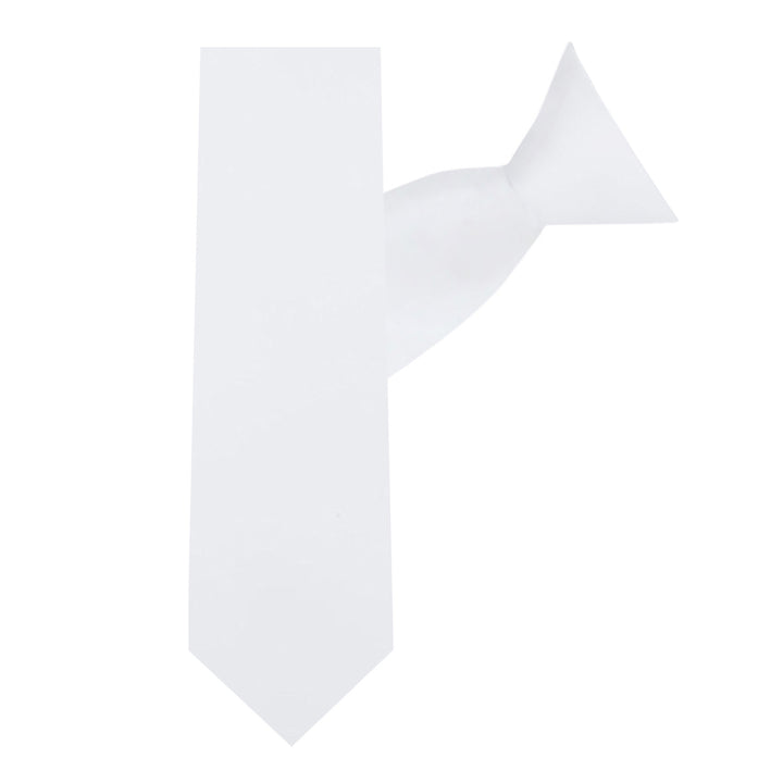 Kids' Solid 14" Clip-On Tie - White