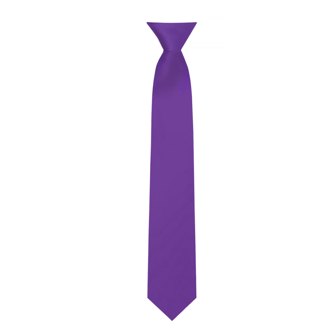Kids' Solid 14" Clip-On Tie - Purple