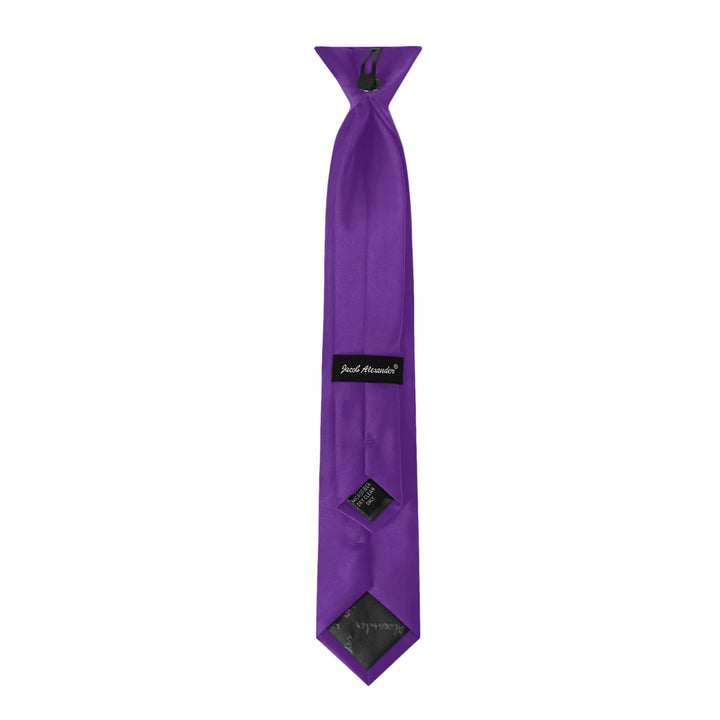 Kids' Solid 14" Clip-On Tie - Purple