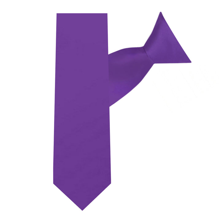 Kids' Solid 14" Clip-On Tie - Purple