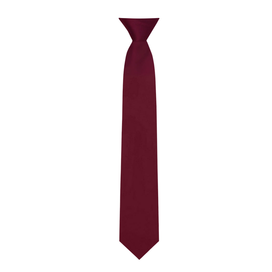 Kids' Solid 14" Clip-On Tie - Burgundy