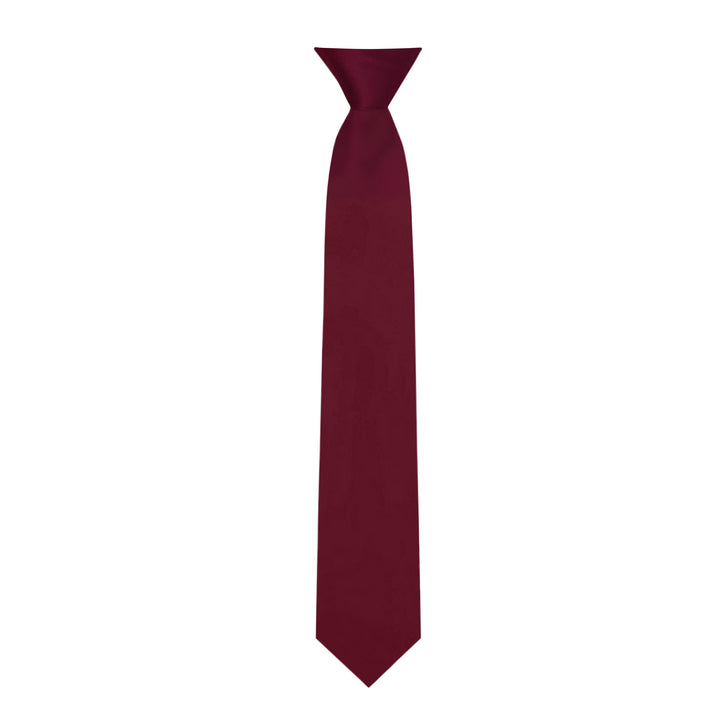 Kids' Solid 14" Clip-On Tie - Burgundy