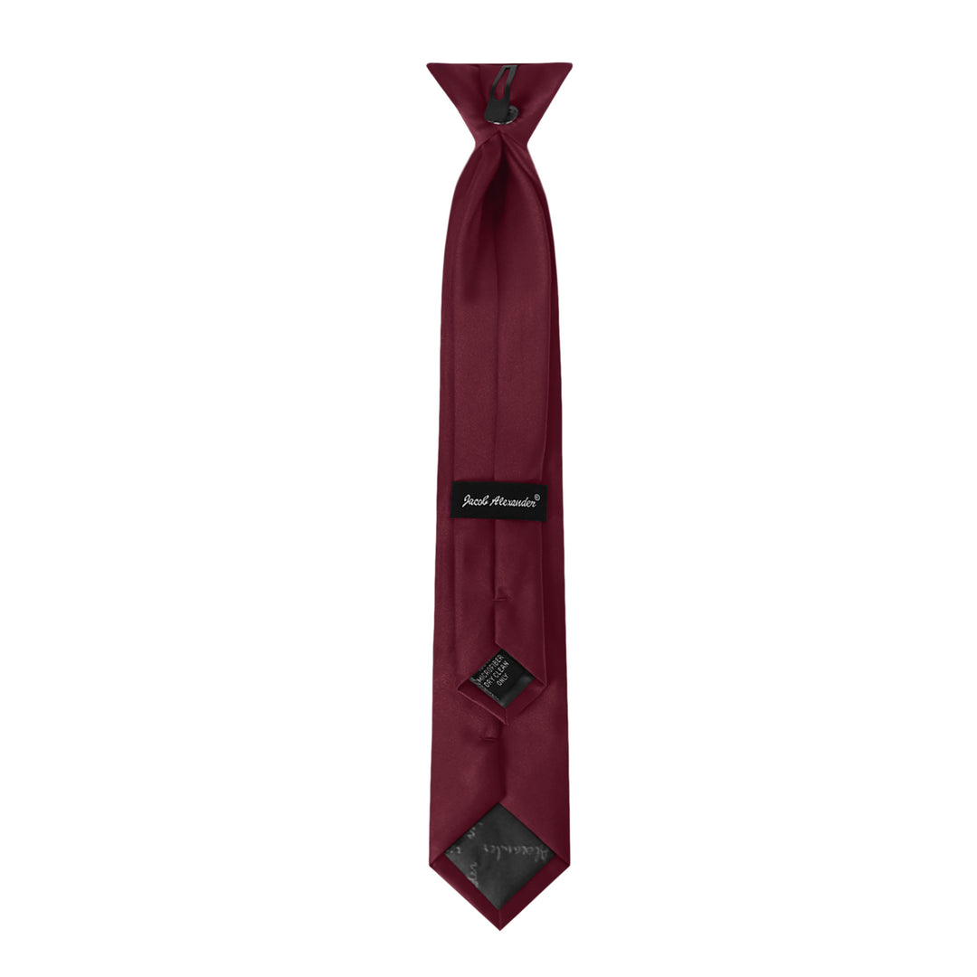 Kids' Solid 14" Clip-On Tie - Burgundy