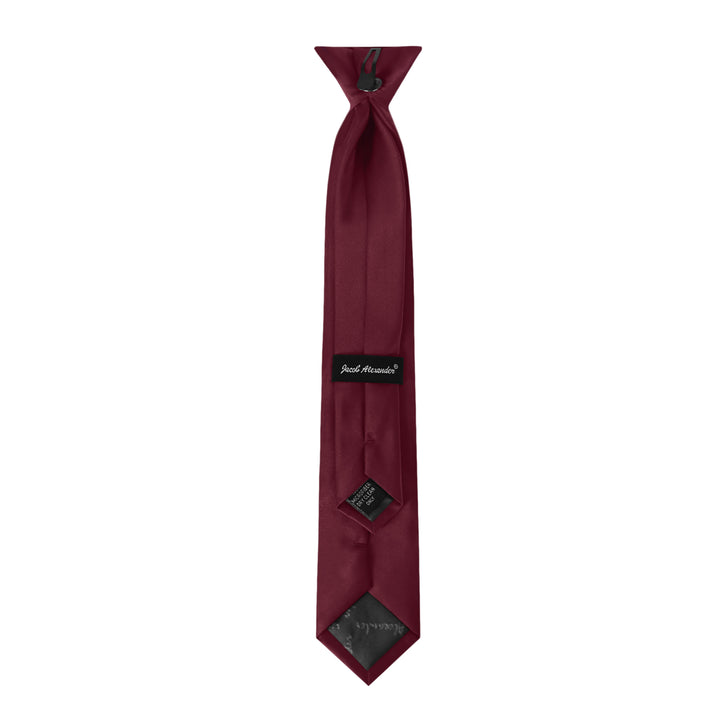 Kids' Solid 14" Clip-On Tie - Burgundy