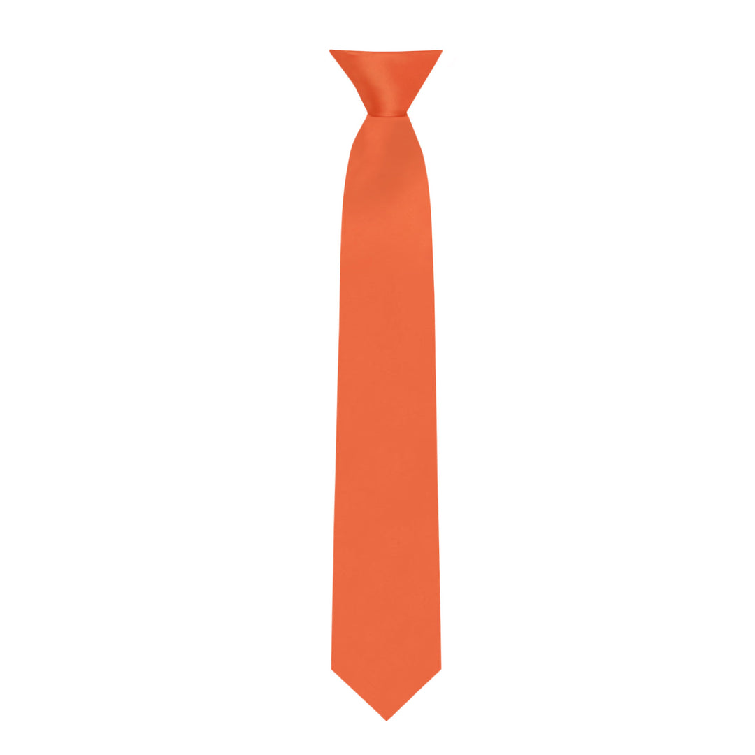 Kids' Solid 14" Clip-On Tie - Orange