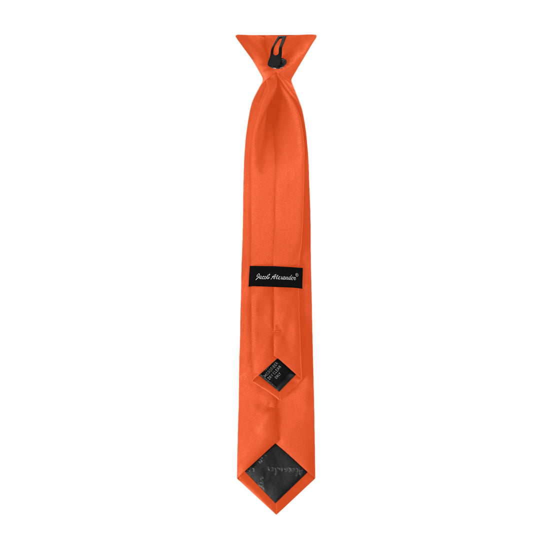 Kids' Solid 14" Clip-On Tie - Orange
