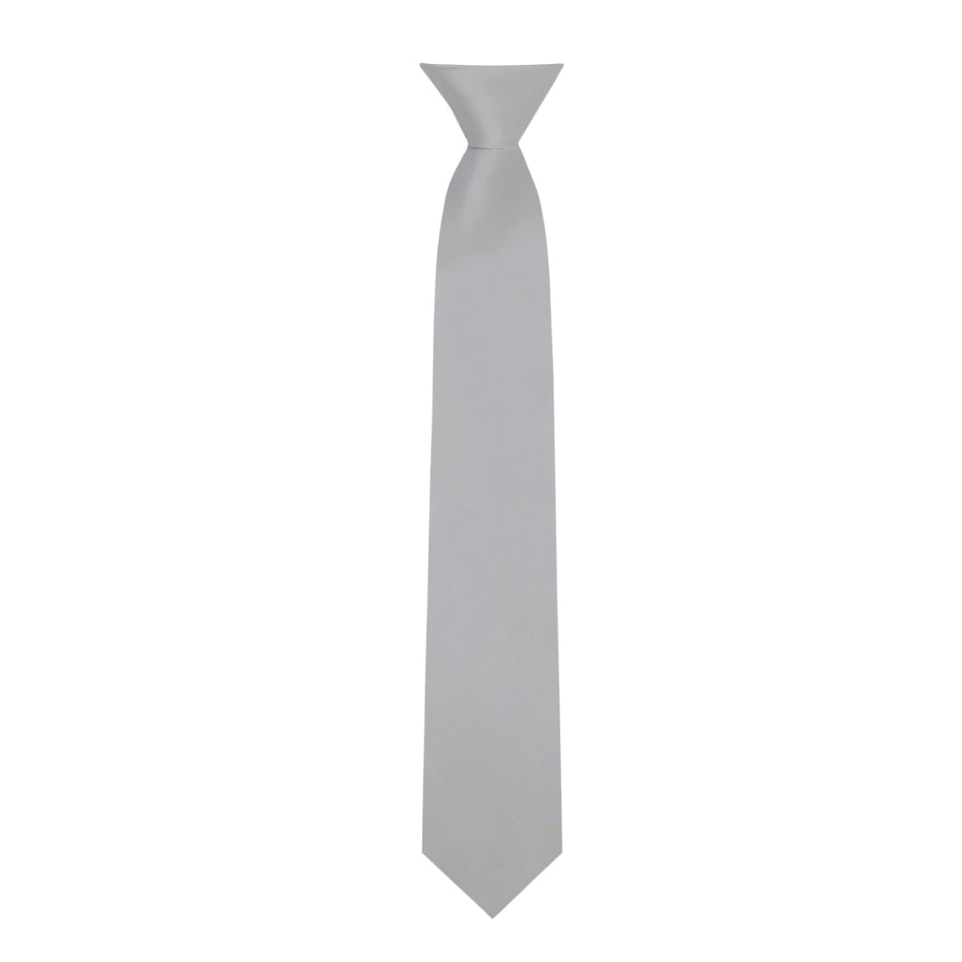 Kids' Solid 14" Clip-On Tie - Silver