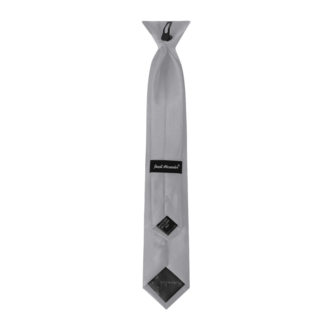 Kids' Solid 14" Clip-On Tie - Silver