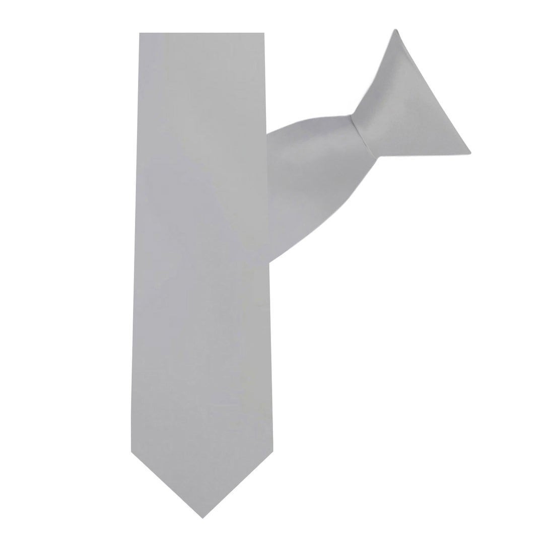 Kids' Solid 14" Clip-On Tie - Silver