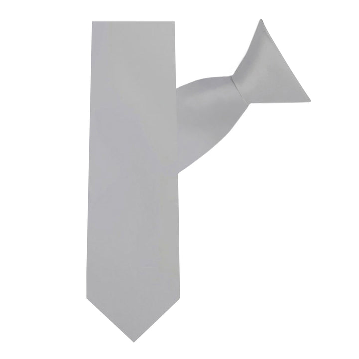 Kids' Solid 14" Clip-On Tie - Silver