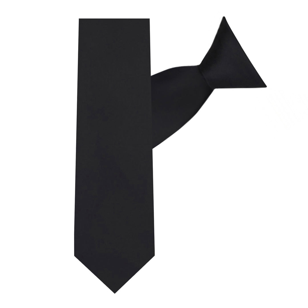 Kids' Solid 14" Clip-On Tie - Black