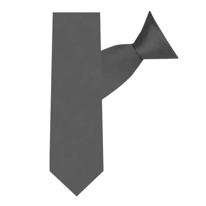 Kids' Solid 14" Clip-On Tie - Charcoal
