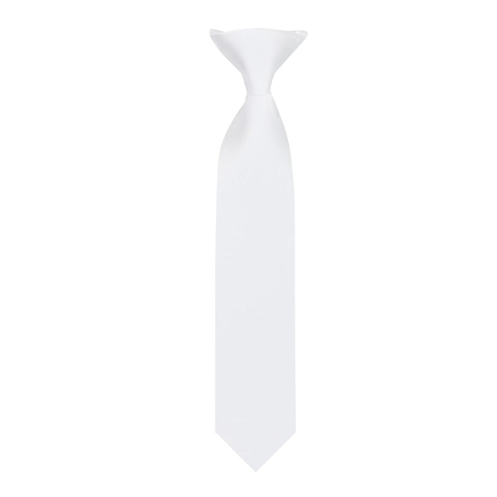 Kids' Solid 11" Clip-On Tie - White