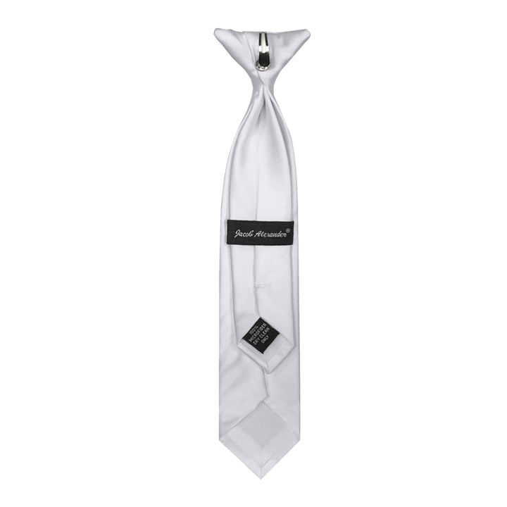 Kids' Solid 11" Clip-On Tie - White