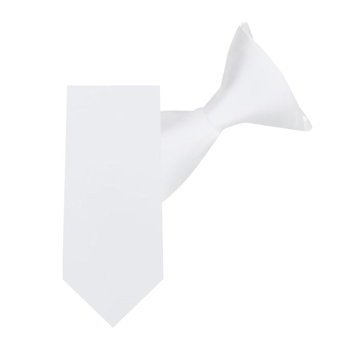 Kids' Solid 11" Clip-On Tie - White