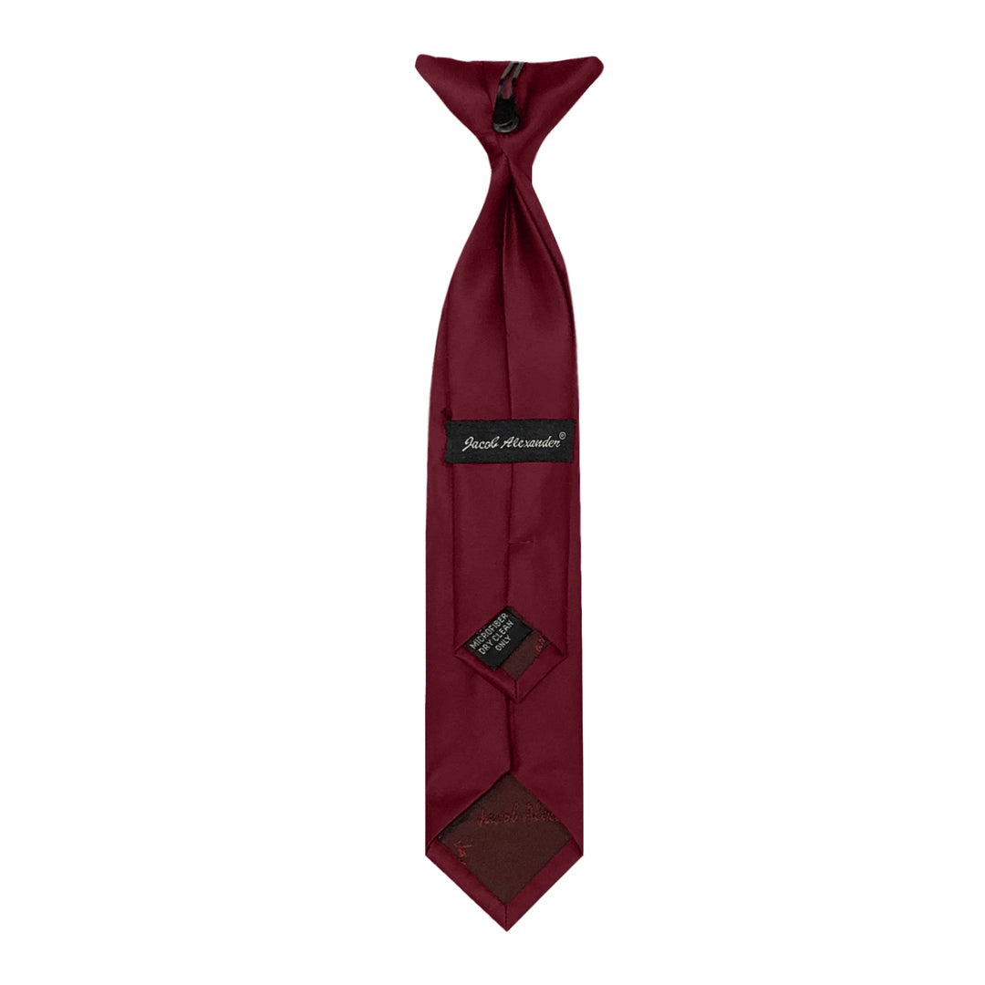 Kids' Solid 11" Clip-On Tie - Burgundy