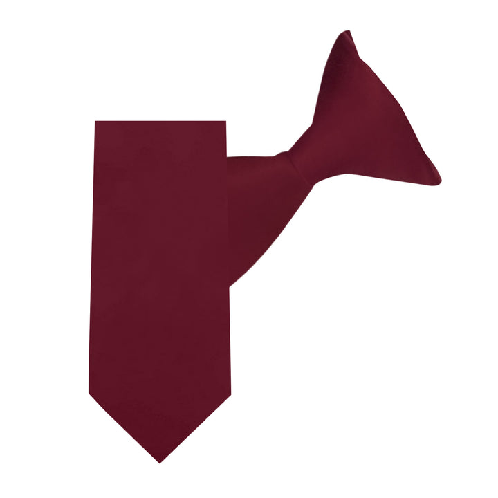 Kids' Solid 11" Clip-On Tie - Burgundy