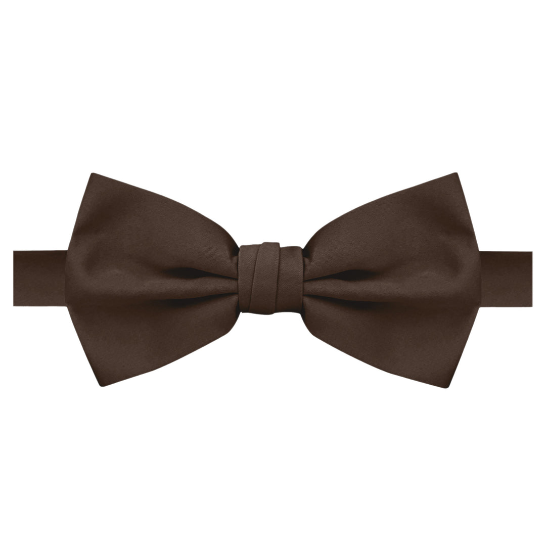 Men's Solid Banded Bow Tie - Brown