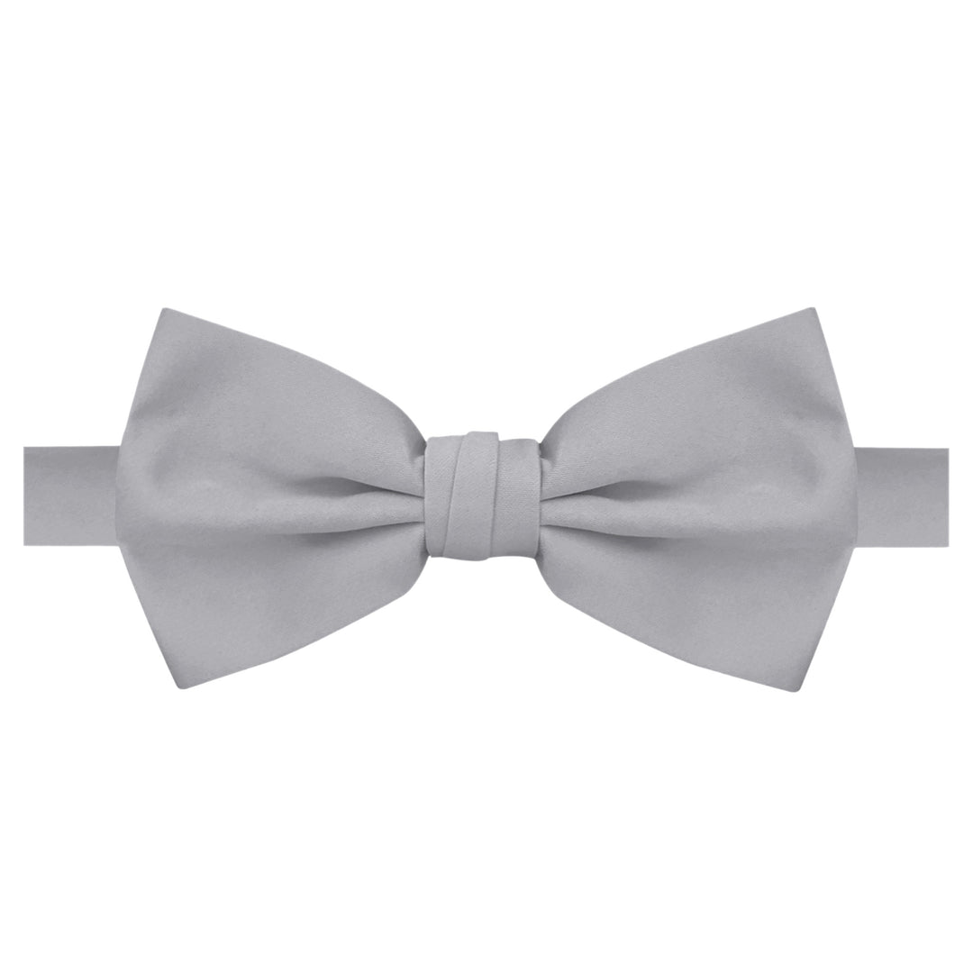 Men's Solid Banded Bow Tie - Silver