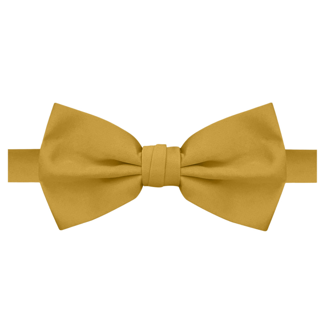 Men's Solid Banded Bow Tie - Gold
