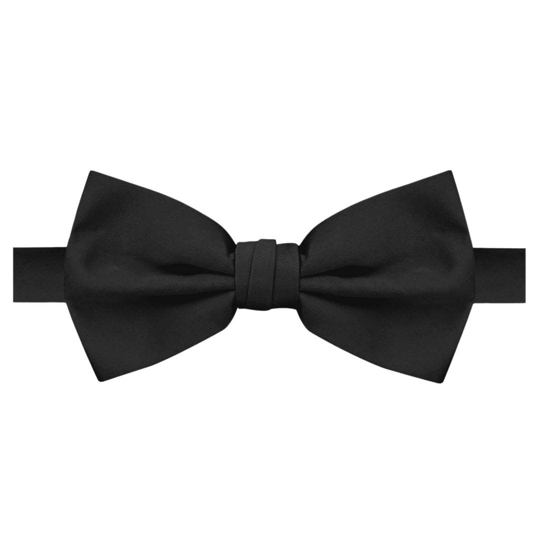 Men's Solid Banded Bow Tie - Black