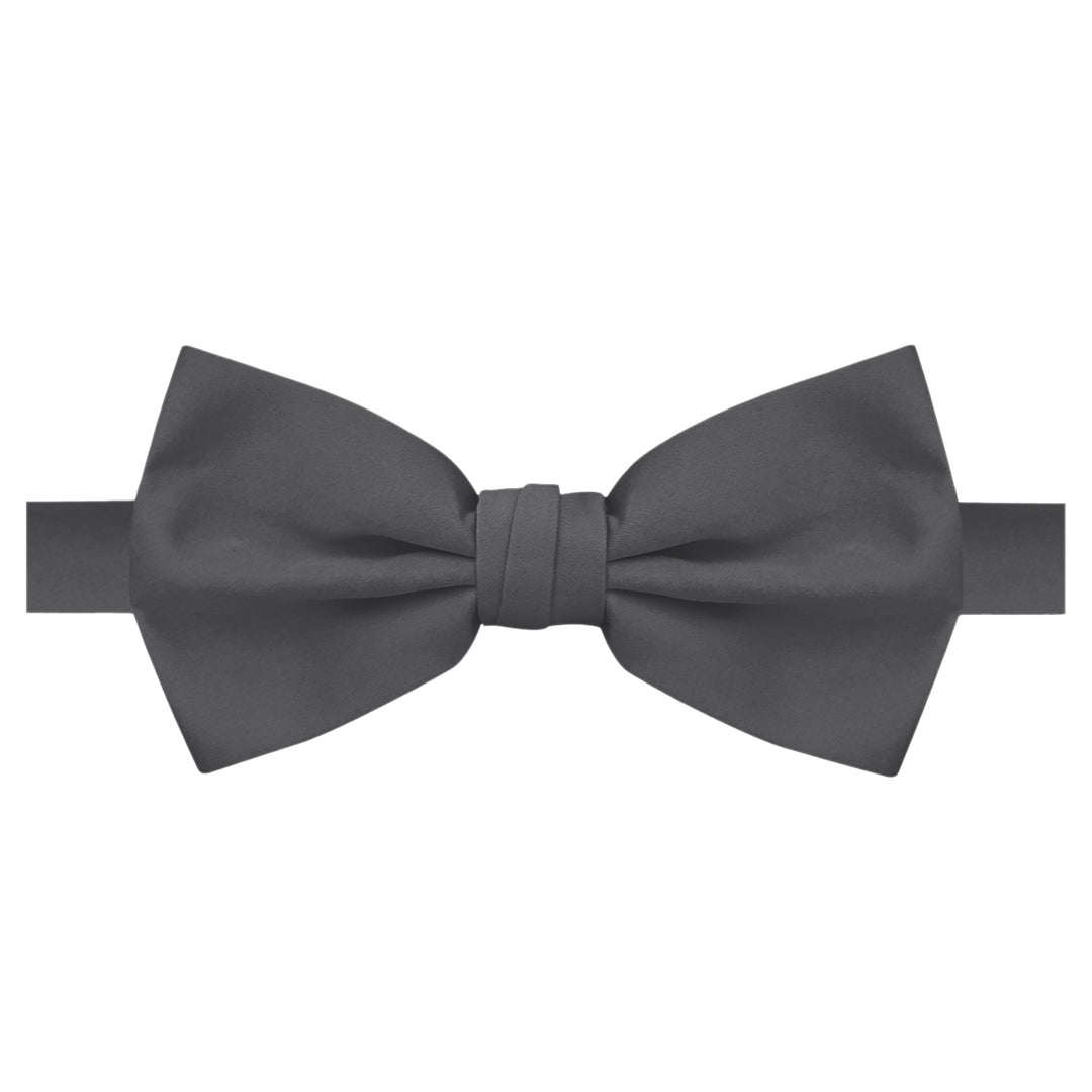 Men's Solid Banded Bow Tie - Charcoal Gray