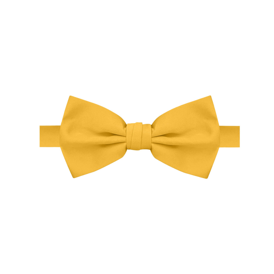 Men's Solid Banded Bow Tie - Bright Gold