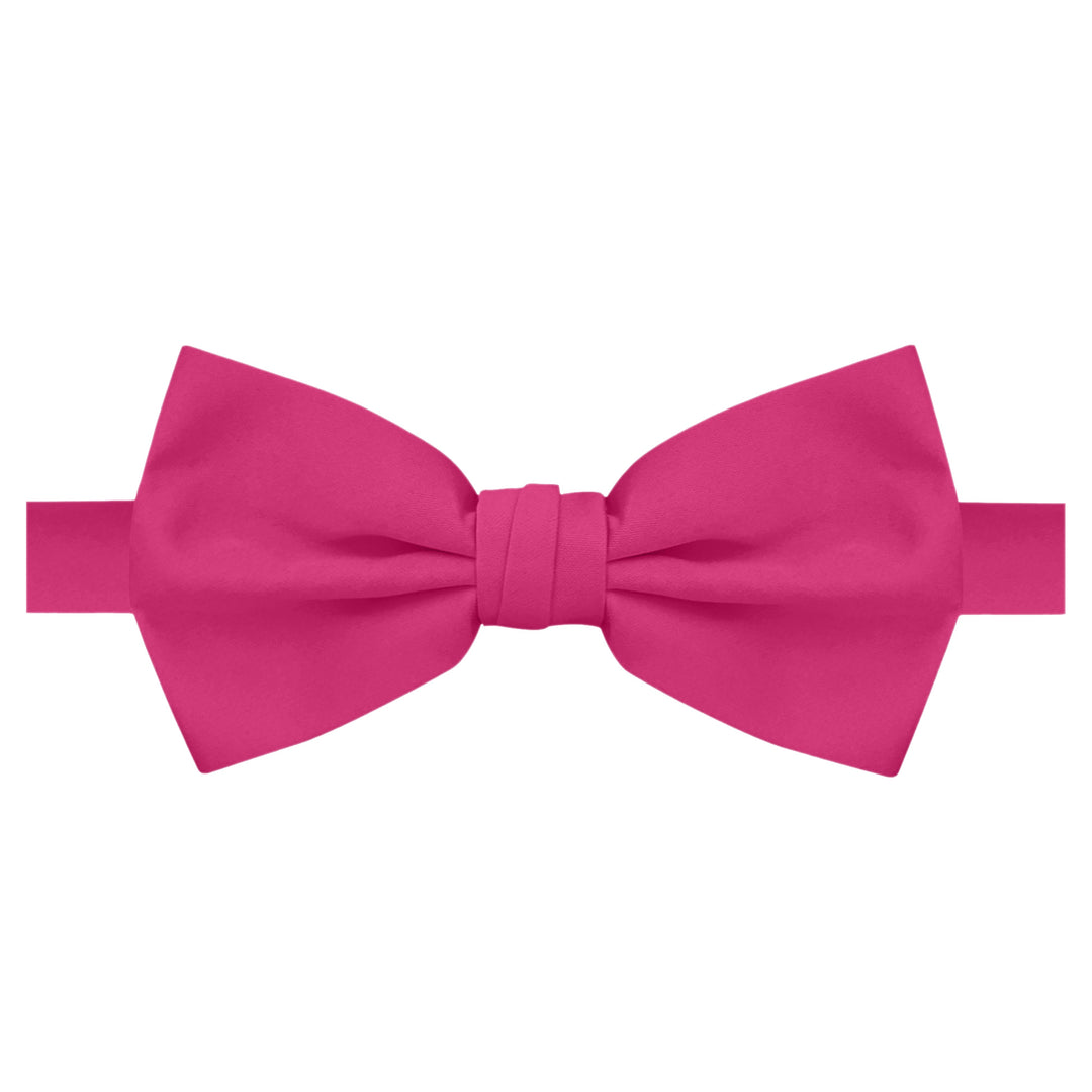 Wedding Men's Solid Banded Bow Tie - Fuchsia Pink