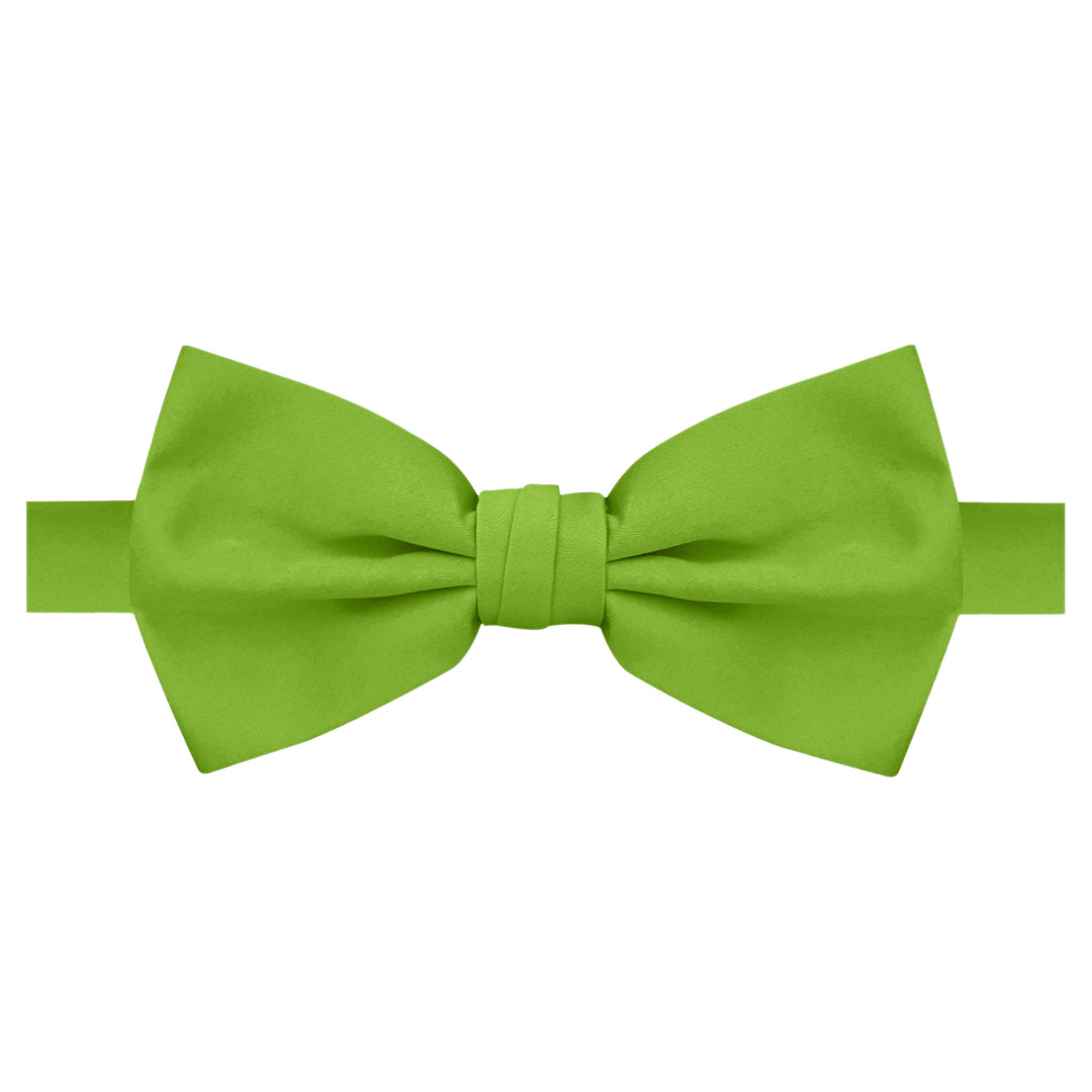 Wedding Men's Solid Banded Bow Tie - Apple Green