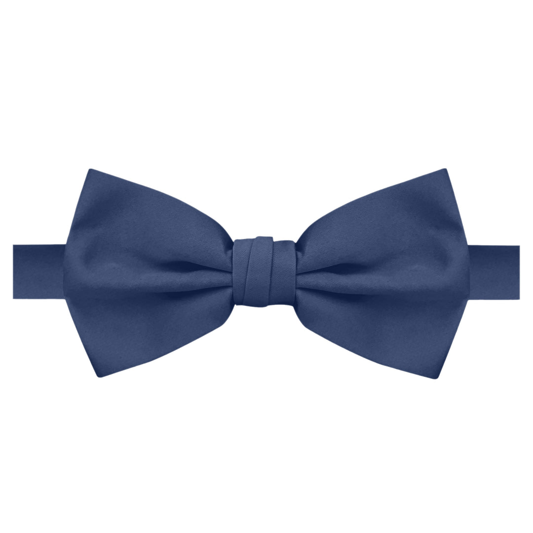 Wedding Men's Solid Banded Bow Tie - Steel Blue