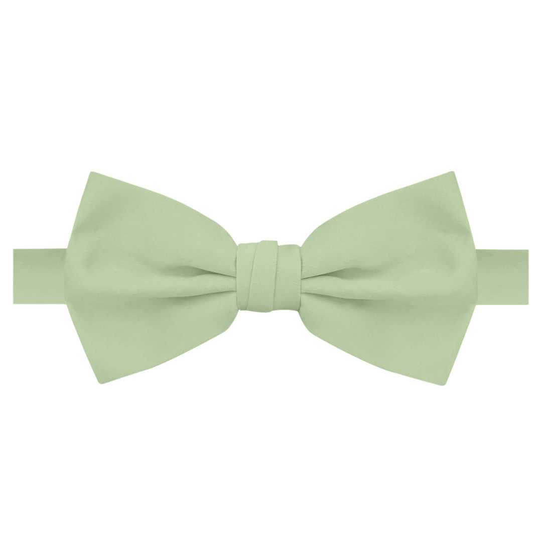 Wedding Men's Solid Banded Bow Tie - Honeydew