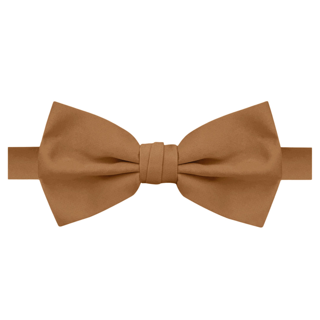 Wedding Men's Solid Banded Bow Tie - Copper Sundial