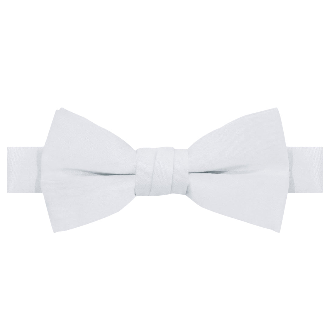 Kids' Solid Banded Bow Tie - White