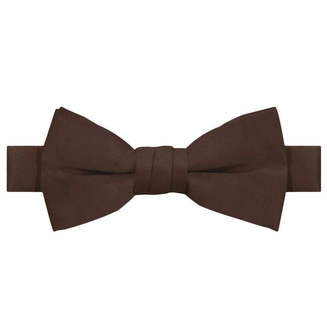 Wedding Kids' Solid Banded Bow Tie - Brown