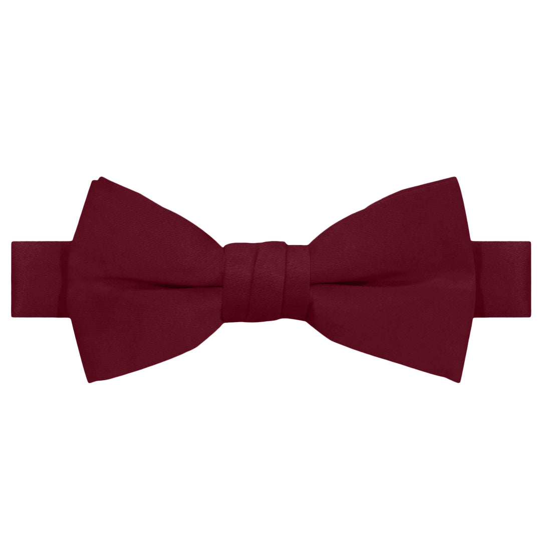 Wedding Kids' Solid Banded Bow Tie - Burgundy