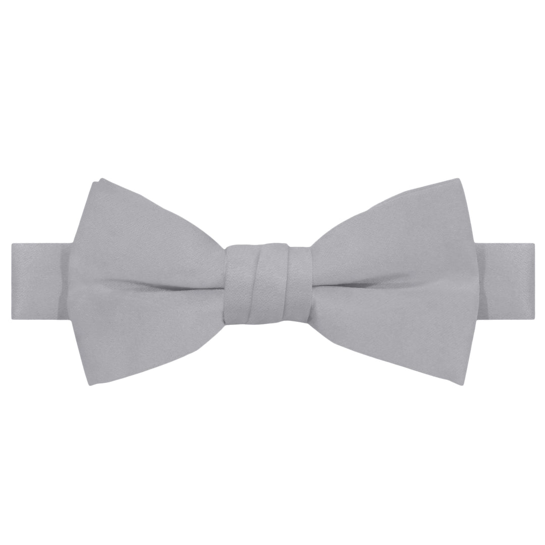Wedding Kids' Solid Banded Bow Tie - Silver