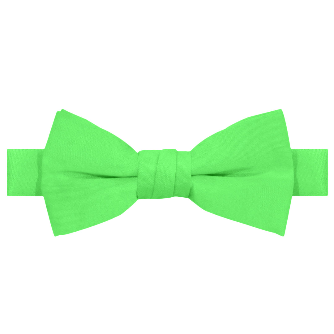 Wedding Kids' Solid Banded Bow Tie - Lime Green