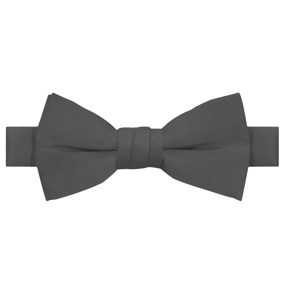 Wedding Kids' Solid Banded Bow Tie - Charcoal Gray