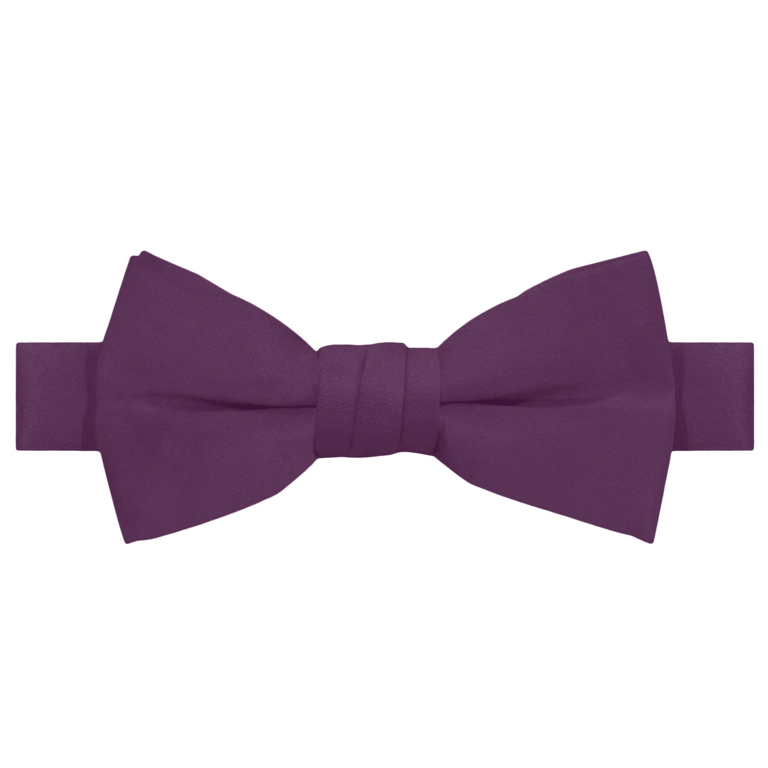 Kids' Solid Banded Bow Tie - Eggplant Purple